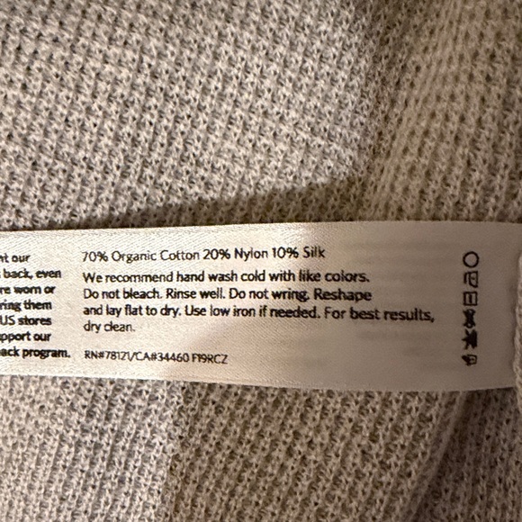 Eileen Fisher Light Gray Open Front Cardigan Size L like new - Picture 7 of 7